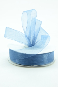 Organza Ribbon , Smoke Blue, 5/8 Inch x 25 Yards (1 Spool) SALE ITEM